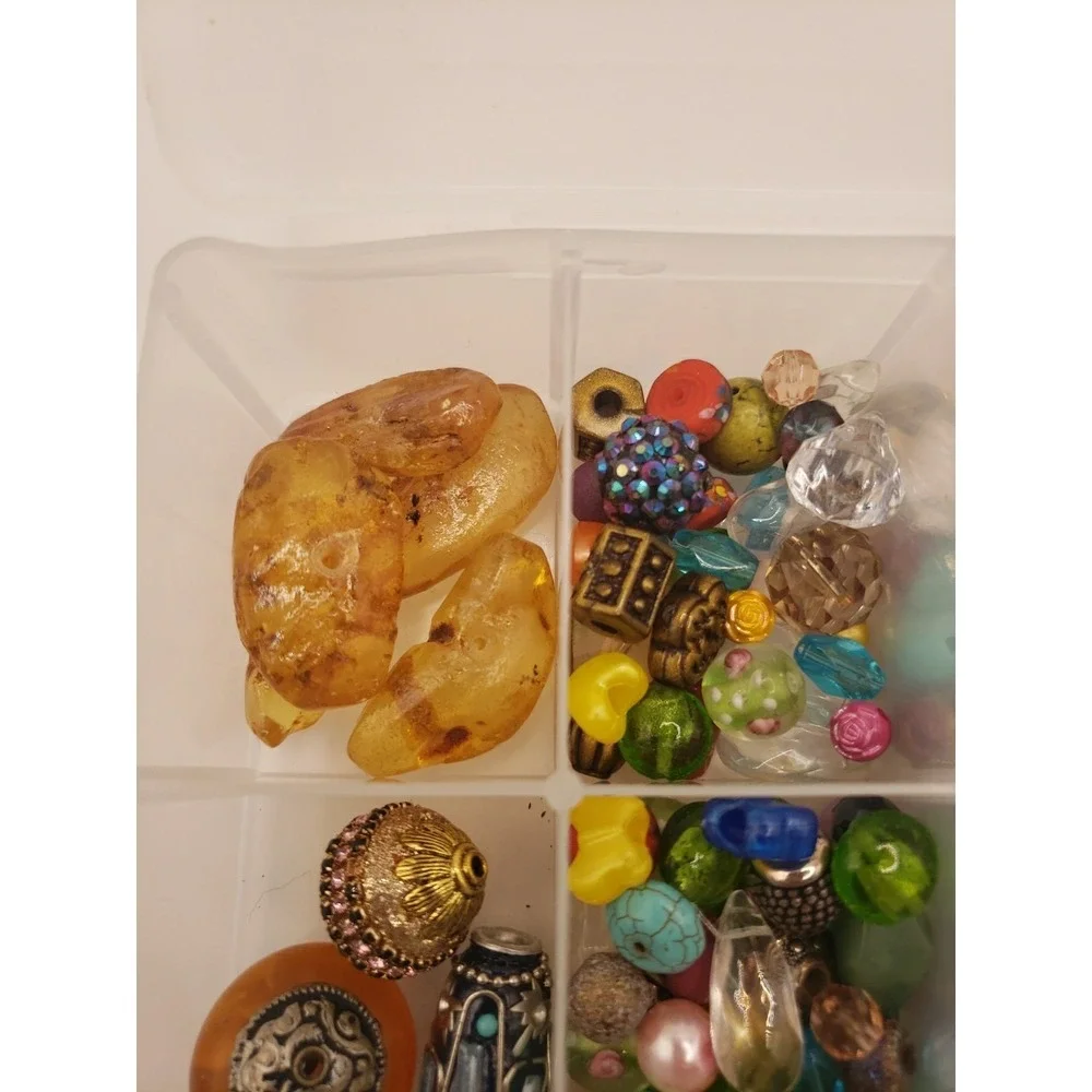 Assorted Jewelry Bead Lot Over 2lb Bulk Crafting Supplies Multicolor Mix